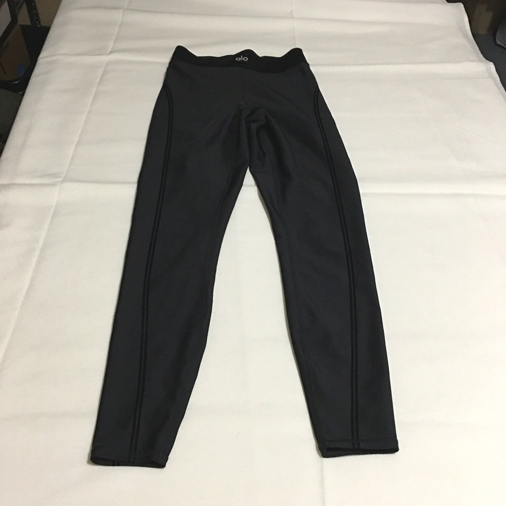 Alo Yoga Leggings Women XXS Black Airlift Line Up 7/8 High Waist Athleisure